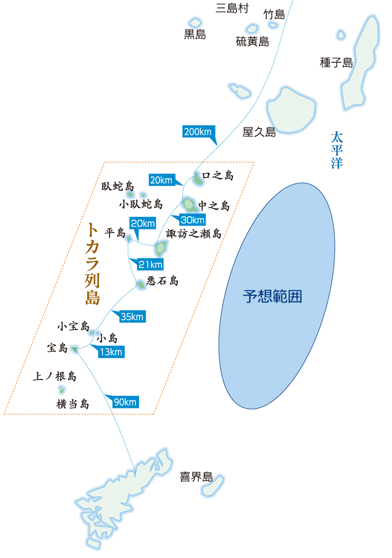 予測される地震 予測範囲図