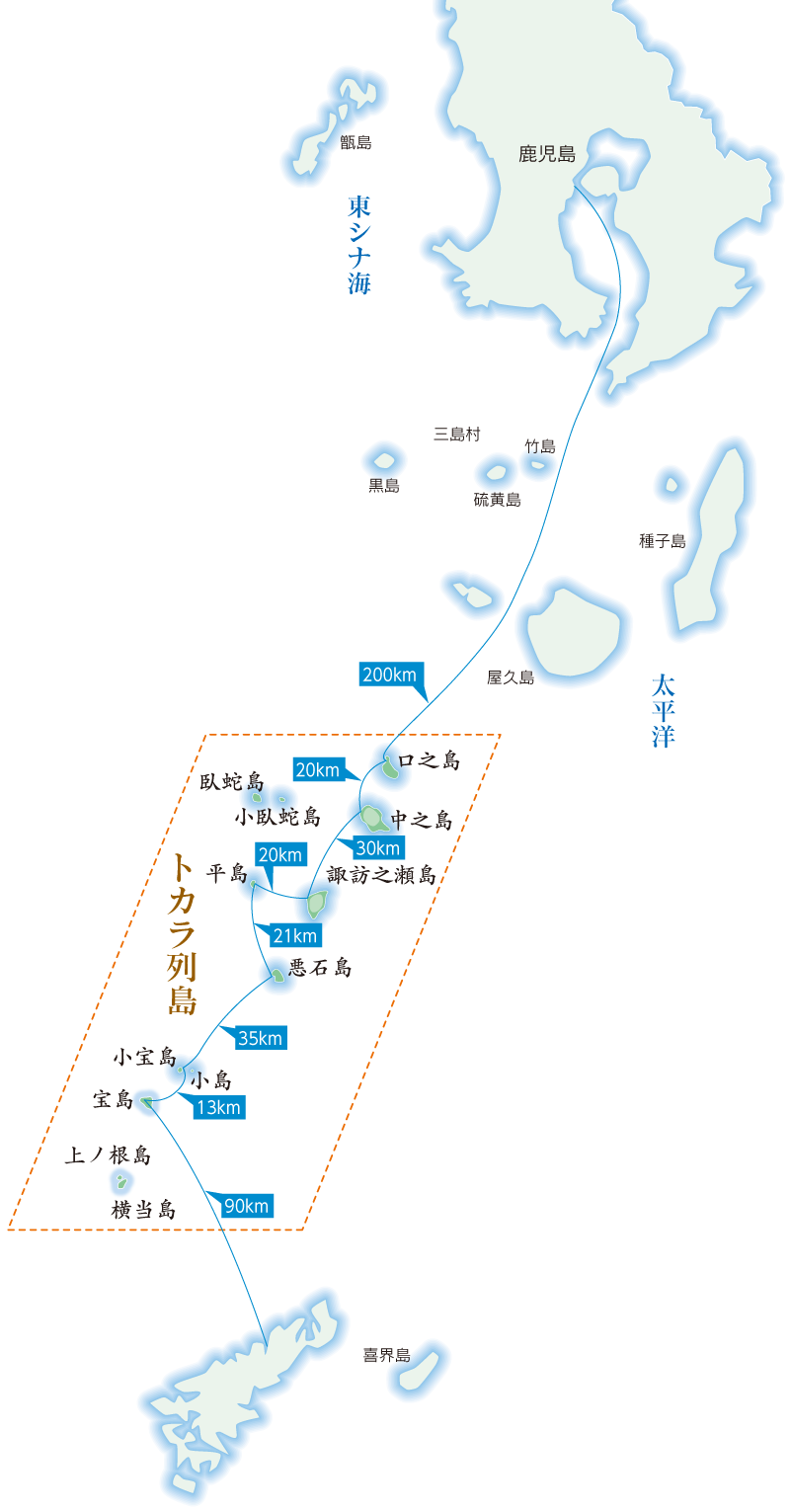 「フェリーとしま」航路図