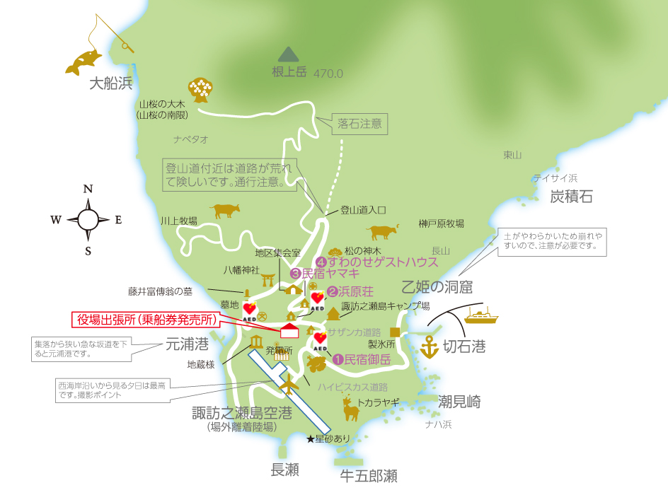 諏訪之瀬島AED設置MAP