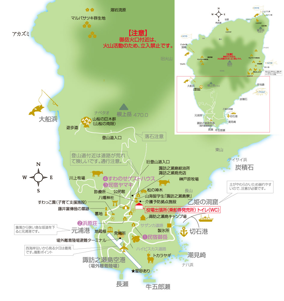 諏訪之瀬島MAP図