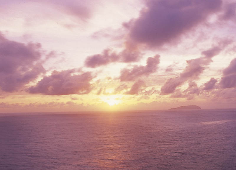 元浦港付近の夕日画像